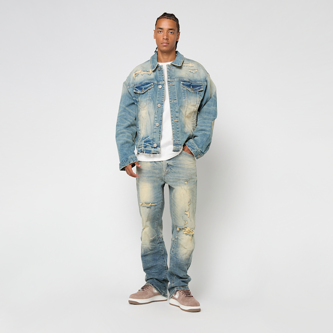 Smoke Rise Heavy Whisker Effect Jeans blu 49771 5