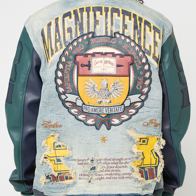 Smoke Rise Magnificence Denim Varsity Jacket blu 49780 6