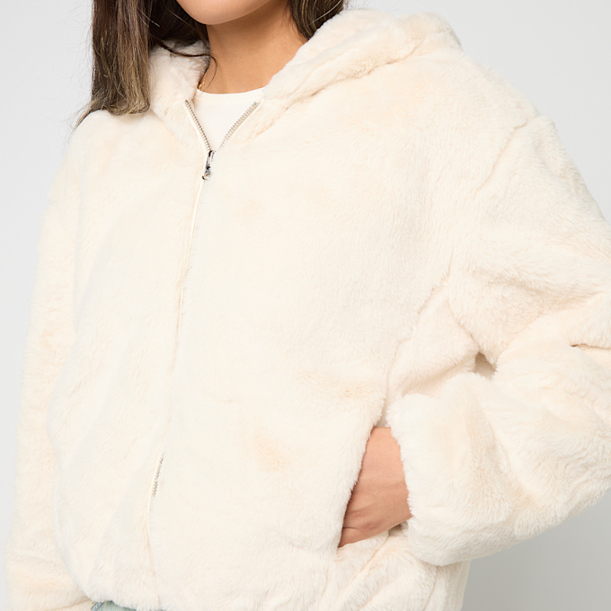Urban Classics Ladies Full Zip Faux Fur Hoodie bege 61391 3
