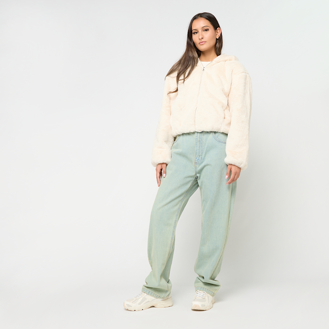 Urban Classics Ladies Full Zip Faux Fur Hoodie bež 61391 4