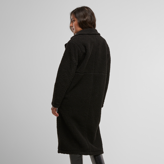 Urban Classics Ladies Teddy Long Coat nero 61398 2