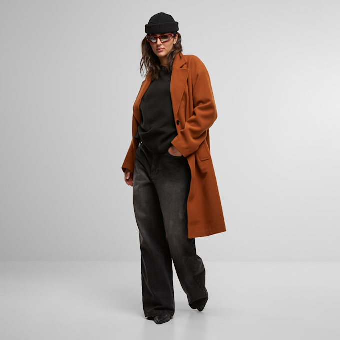 Urban Classics Ladies Oversized Long Coat marrone 61396 4
