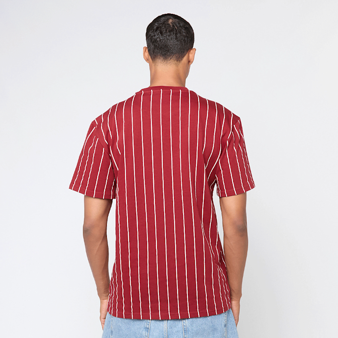 Karl Kani Autograph Pinstripe Jersey Boxy T-Shirt vermelho 61422 2
