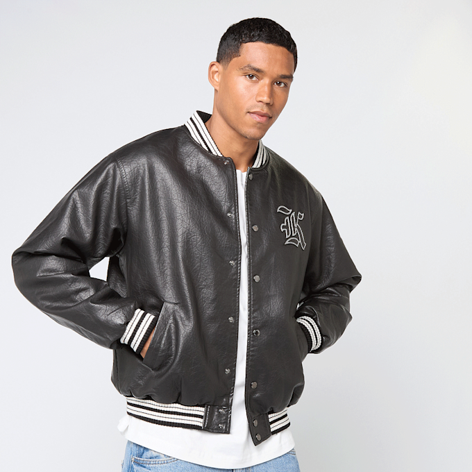 Karl Kani Kani Western Pu Leather College Jacket zwart 61448 2