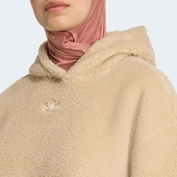 adidas Originals Essentials Teddy Crop Hoodie bege 84445 3