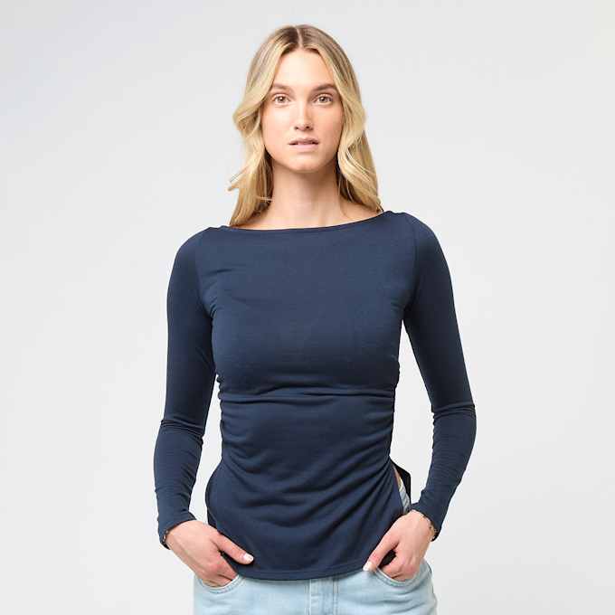 Decibel Gathered Longsleeve bleu 84607 1