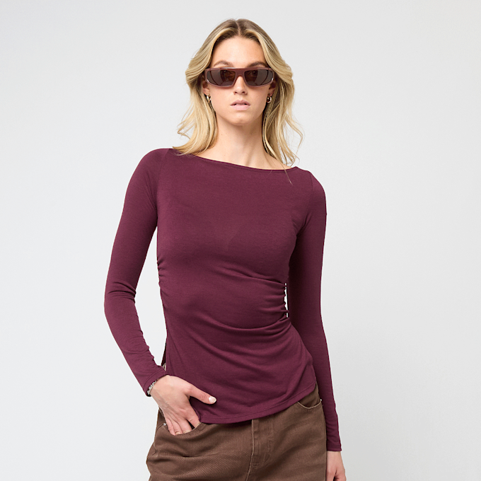 Decibel Gathered Longsleeve rouge 84608 1