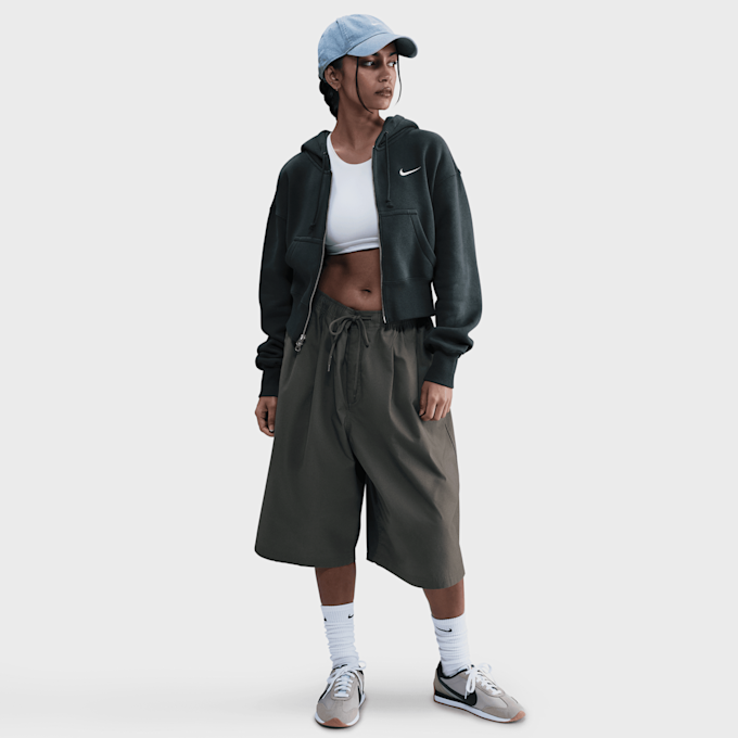 Nike Sportswear Phoenix Fleece Loose Full-Zip Cropped Hoodie zielony 91783 4