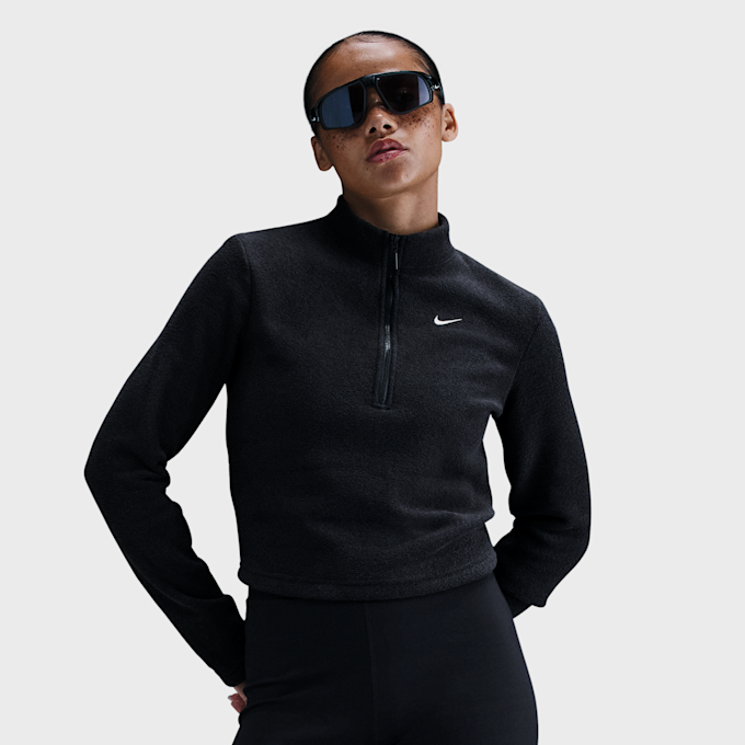 Nike Sportswear Phoenix Plush Slim Long-Sleeve Cozy Fleece 1/2-Zip Top noir 91789 1