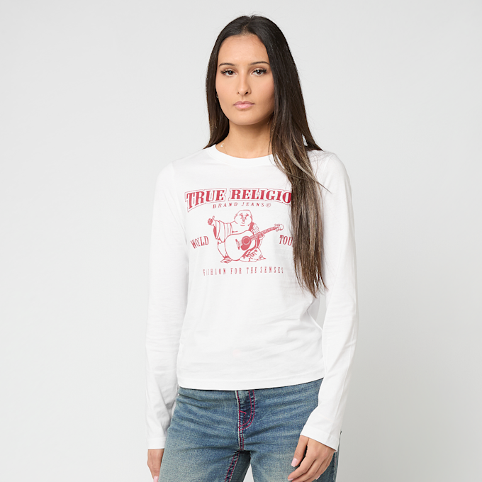 True Religion Long Sleeve Tee Slim Fit weiß 92535 1