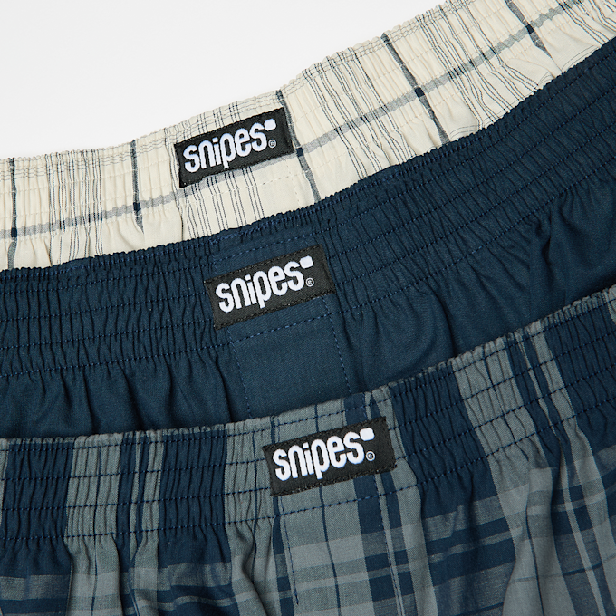 SNIPES 3 PACK - Woven Label Woven Boxershorts bleu 92659 2