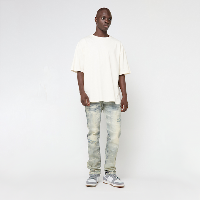 Smoke Rise Crystal Effect Washed Jeans bleu 92668 5