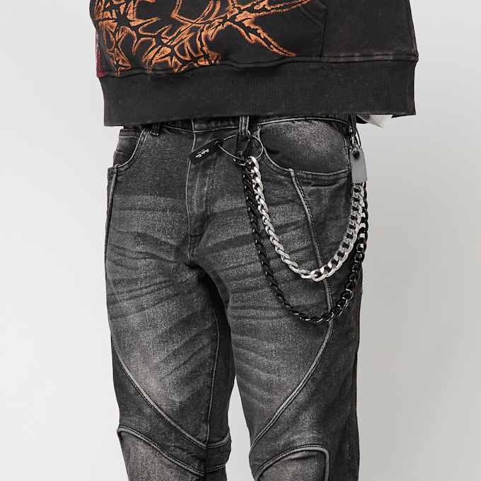 Smoke Rise Color Block & Piping Jeans schwarz 92690 3