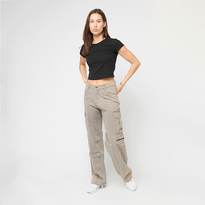 Urban Classics Ladies Stretch Jersey Cropped Tee zwart 92777 3