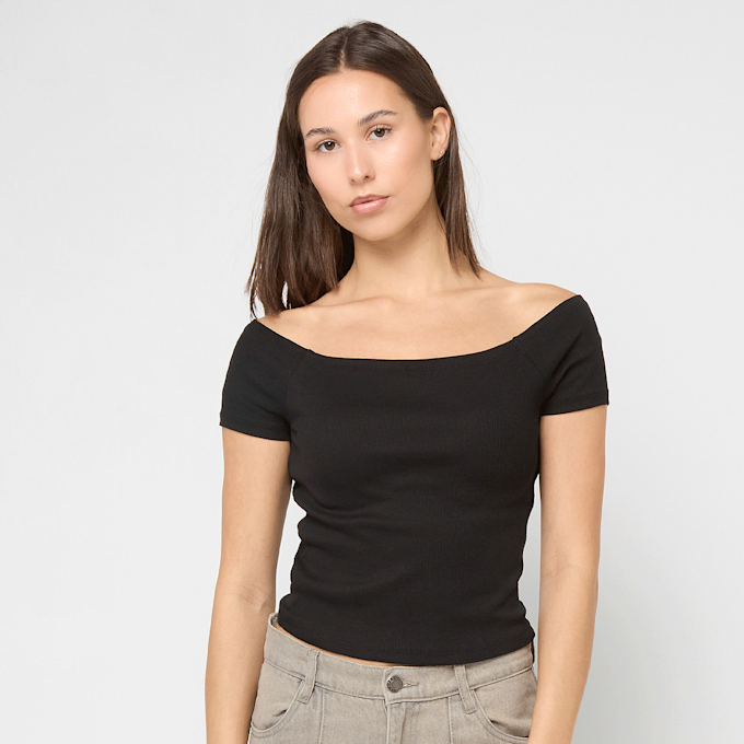 Urban Classics Ladies Off Shoulder Rib Tee czarny 92784 1