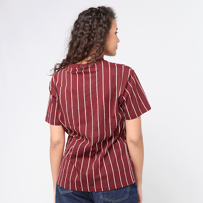 Karl Kani Small Signature Essential Pinstripe OS Tee rood 92787 2