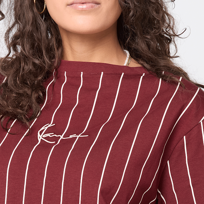 Karl Kani Small Signature Essential Pinstripe OS Tee rood 92787 3