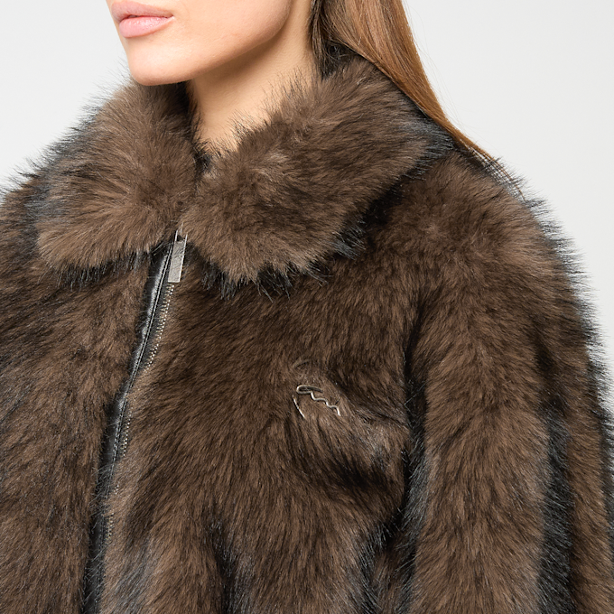 Karl Kani Metal Signature Faux Fur Jacket marrone 92794 3