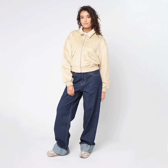 Karl Kani Signature Faux Suede Oversized Bomber Jacket bege 92796 4