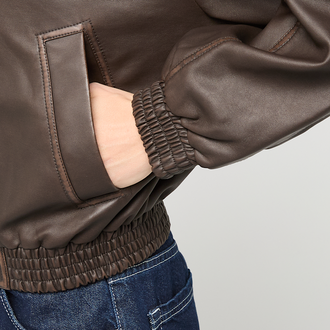 Decibel Oversized Cropped Jacket brązowy 93006 3