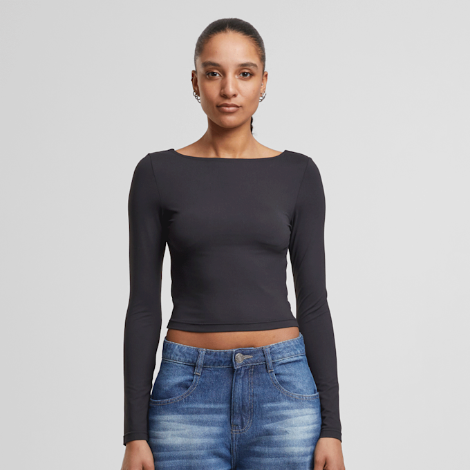 Urban Classics Ladies Slim Fit Longsleeve nero 92990 2