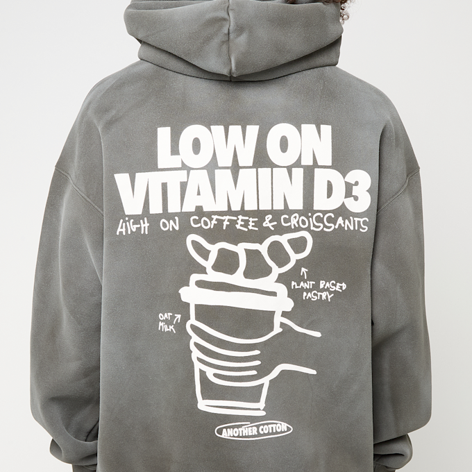 Another Cotton Lab Vitamin D3 Washed Hoodie grijs 93103 4