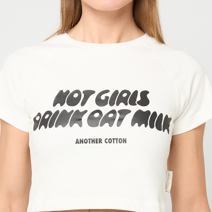 Another Cotton Lab Hot Girls Crop T-Shirt WMN blanco 93111 3