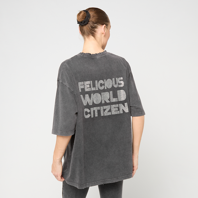 Felicious Vinatge Oversize T-Shirt Rhinestones grau 93139 1