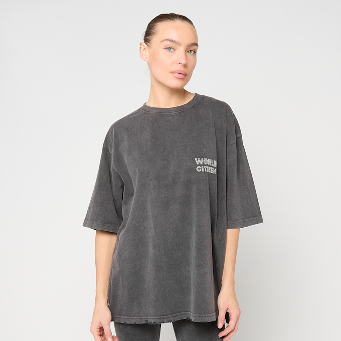 Felicious Vinatge Oversize T-Shirt Rhinestones szary 93139 2