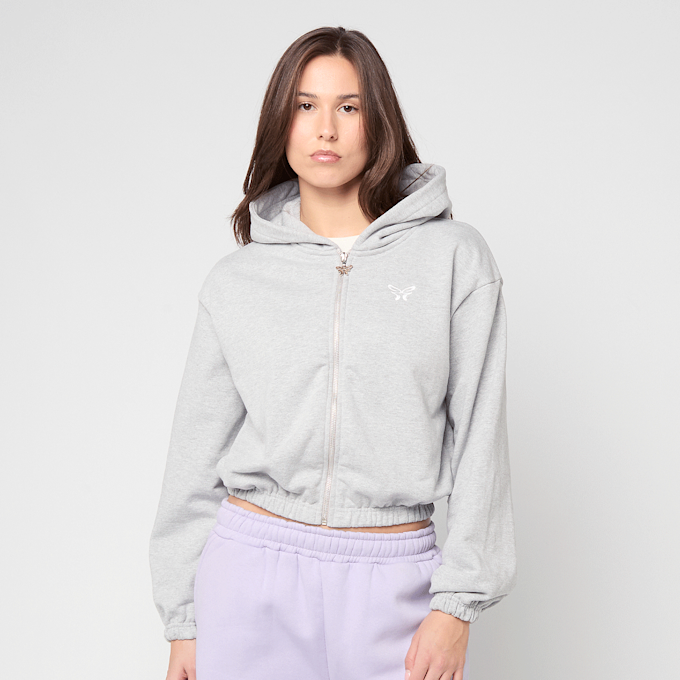 Felicious Cropped Terry Zip Hoodie szary 93138 1