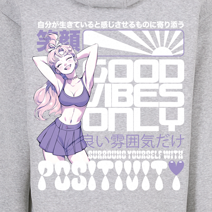 Mister Tee Manga Girl Fluffy Hoody grijs 93447 4