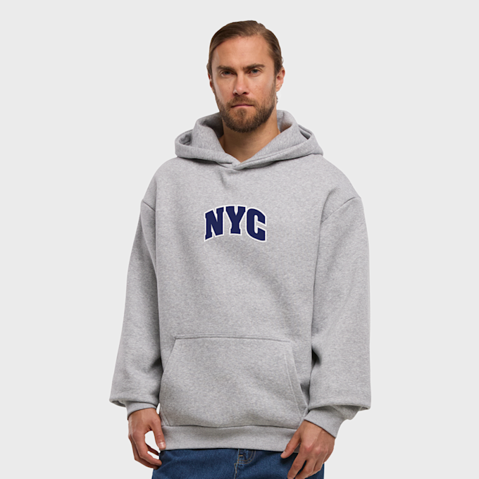 Mister Tee NYC College Letters Fluffy Hoody grijs 93450 1
