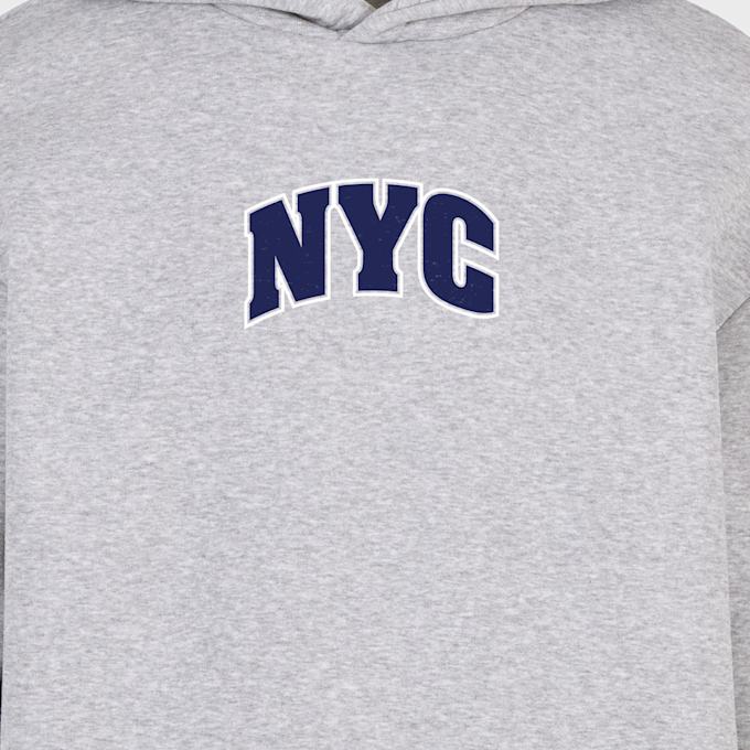 Mister Tee NYC College Letters Fluffy Hoody cinzento 93450 3