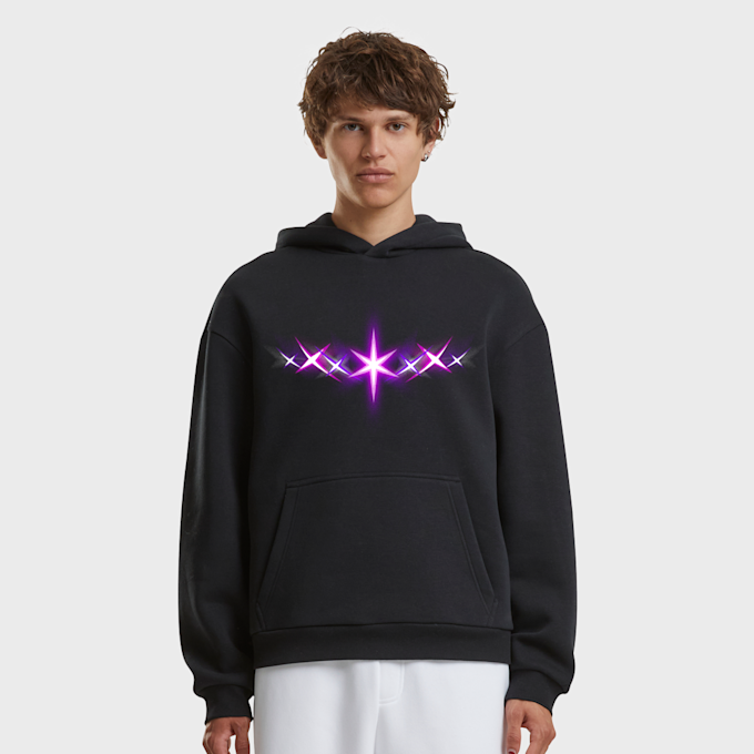 Mister Tee Startlights Fluffy Hoody negro 93454 1