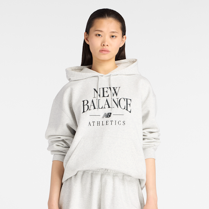 New Balance Linear Heritage Fleece Hoodie szary 93532 1