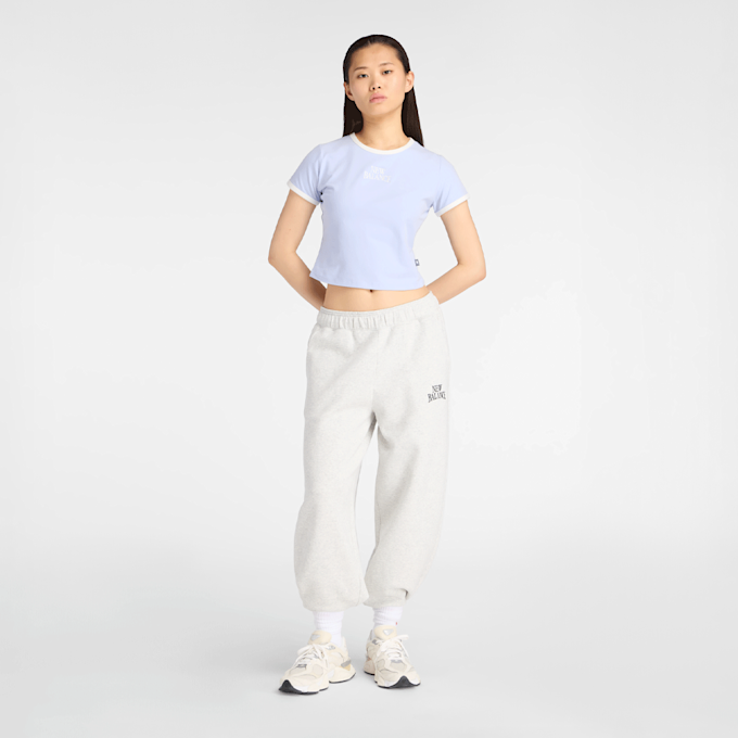 New Balance Linear Heritage Ringer T-Shirt blauw 93536 5