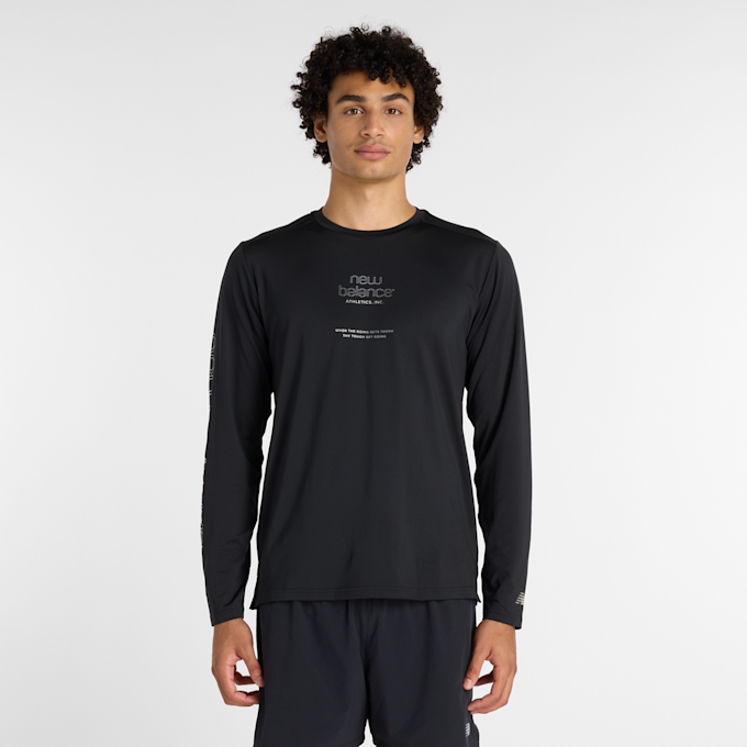 New Balance Reflective Poly Long Sleeve T-Shirt zwart 93647 1