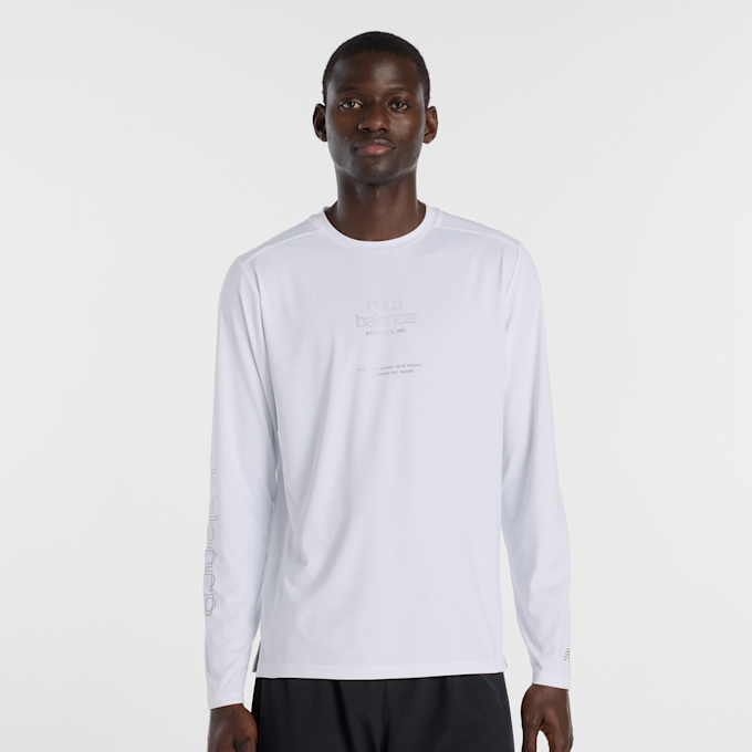 New Balance Reflective Poly Long Sleeve T-Shirt bianco 93646 1