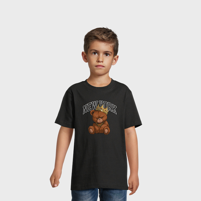 Mister Tee - Kids NY Crowned Bear Tee nero 94408 1