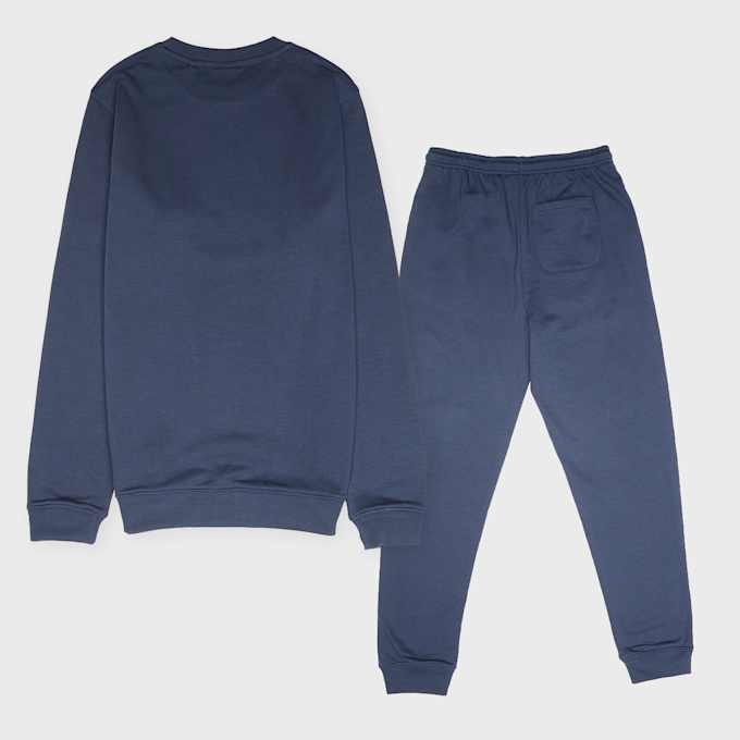 New Balance French Terry Stacked Logo Crew & Jog Set blau 94367 2