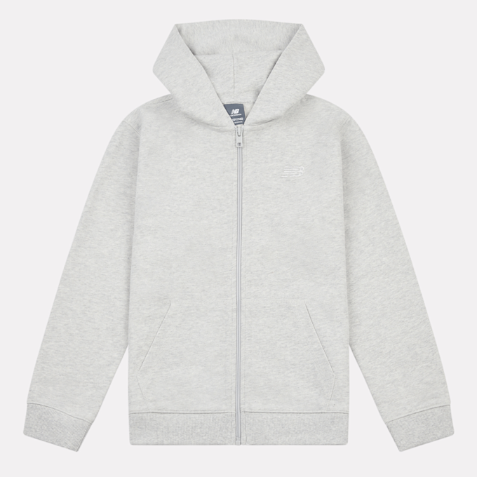 New Balance French Terry Small Logo Full Zip Hoodie grijs 94375 1