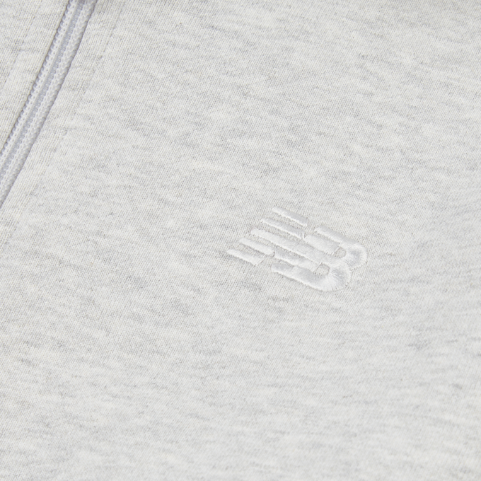 New Balance French Terry Small Logo Full Zip Hoodie grijs 94375 3