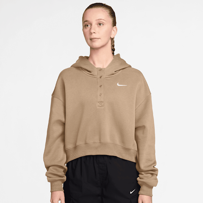 Nike Sportswear Phoenix Fleece Oversized Crop Hoodie bež 94583 1