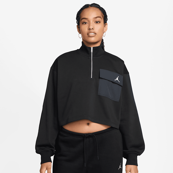 Jordan Brooklyn Fleece French Terry Quarter Zip Hike Mike negro 94597 1