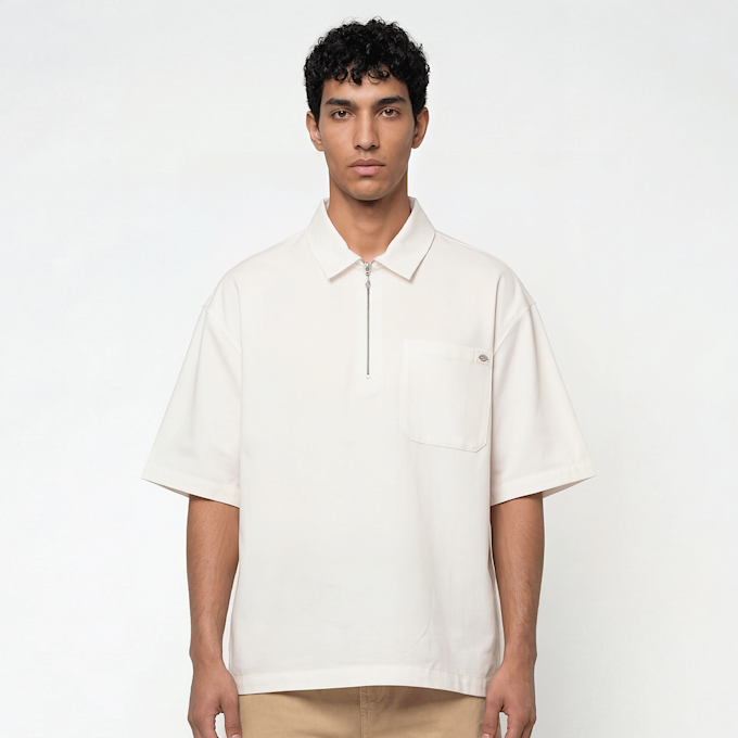 Dickies Cadiz Quarter Zip Shortsleeve Shirt bege 94947 1