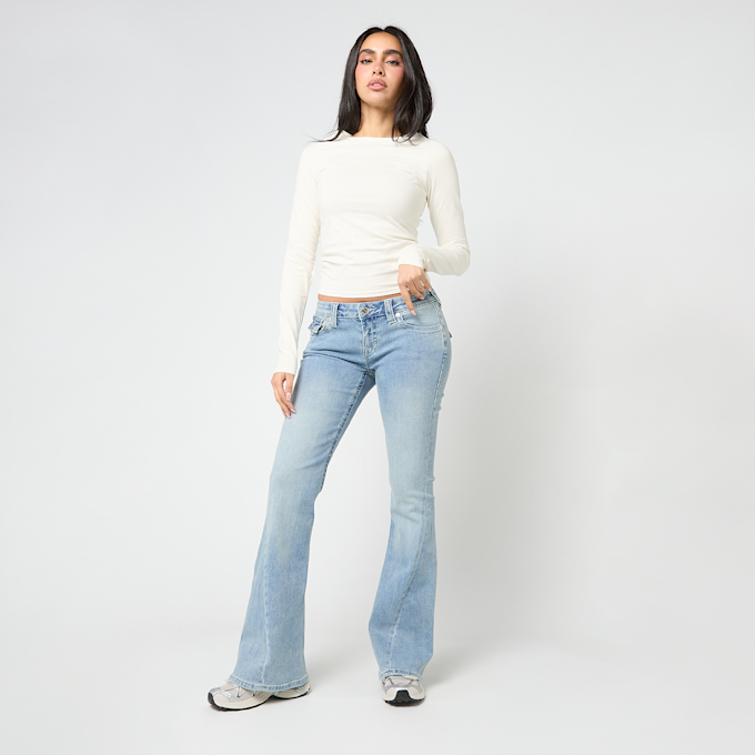 True Religion Joey Low Rise Flare Flap blauw 95198 5