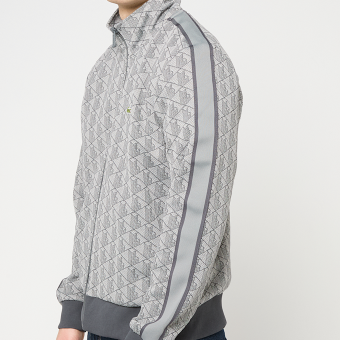 Lacoste Track-Jacke Paris aus Jacquard mit Reißverschluss grau 95291 4