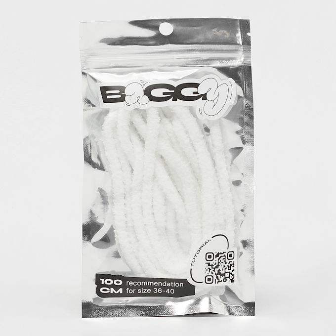 BAGGY Round Fuzzy Laces 100cm blanc 95486 1