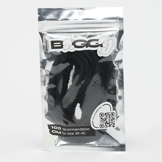 BAGGY Round Fuzzy Laces 100cm czarny 95483 1