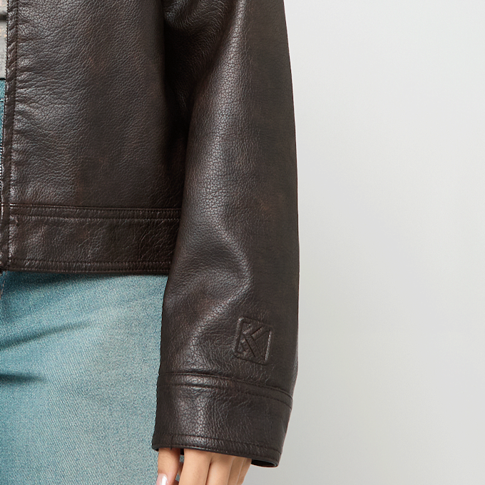 Karl Kani OG Retro Pu Leather Boxy Jacket marrón 95875 4